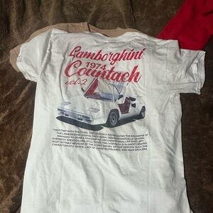 Gildan White Graphic Tee - Lamborghini Countach Design